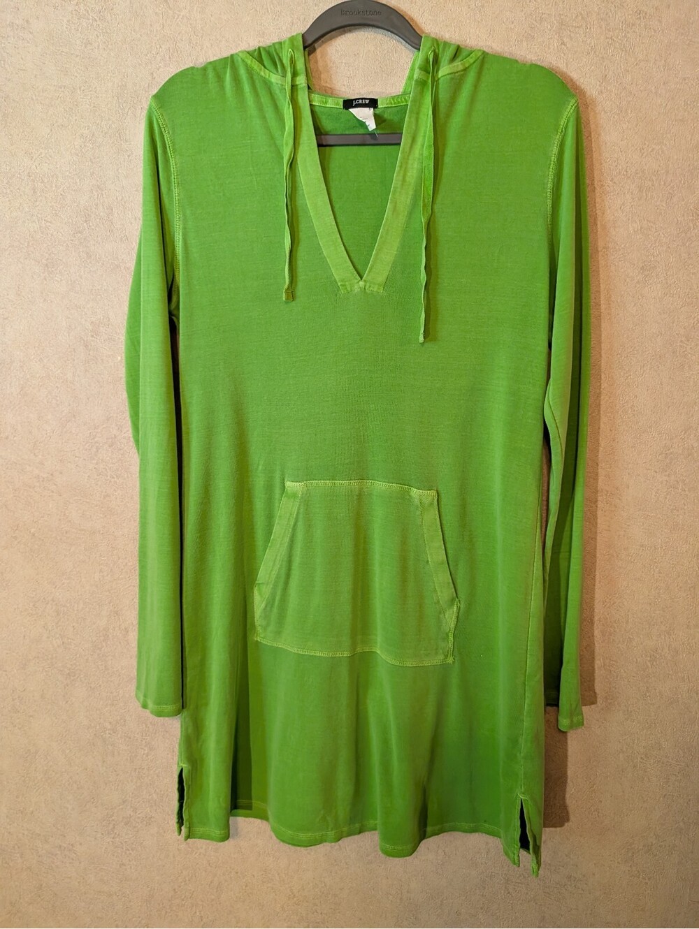 J.CREW lime green hooded long sleeve mini dress sz S